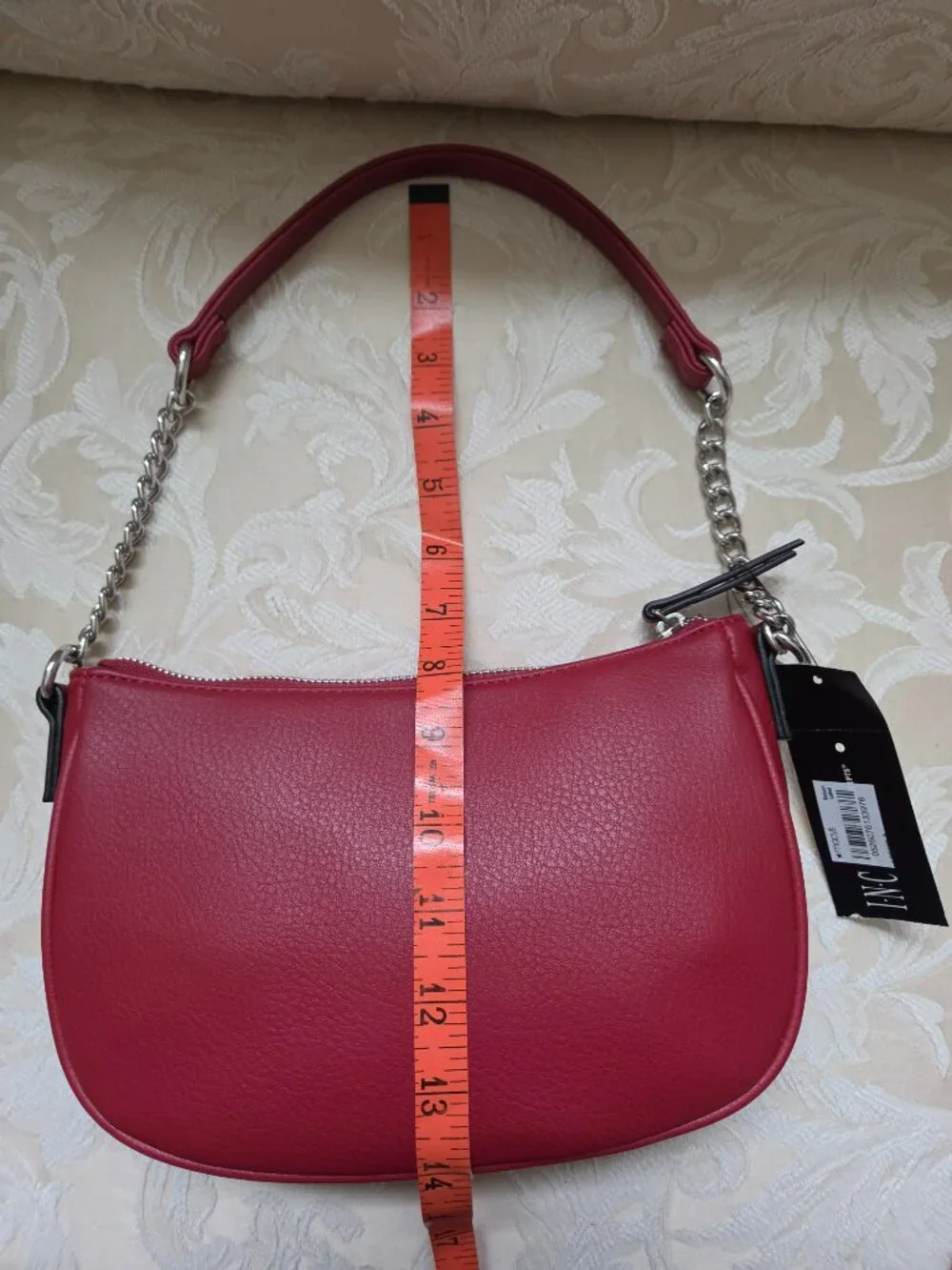 INC Burgundy Handbag with Silver Hardware NWT